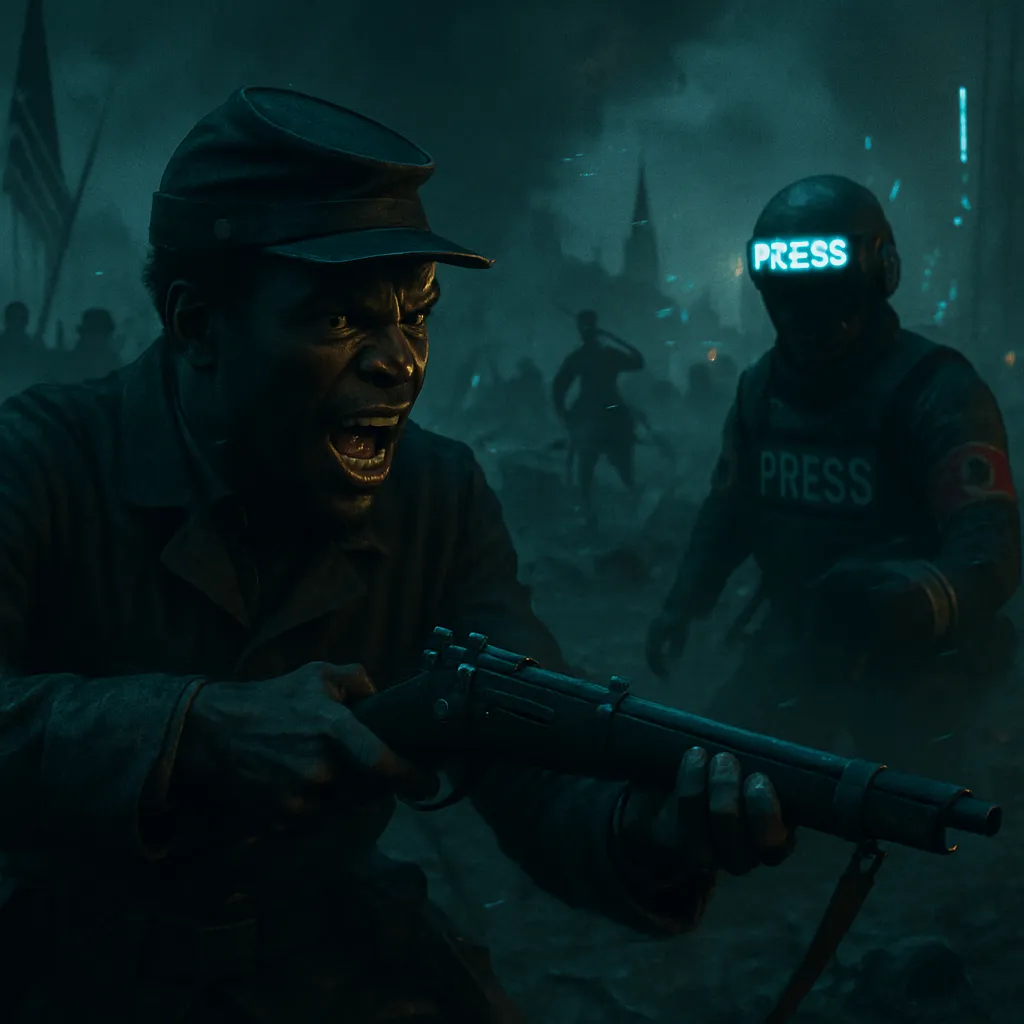 The dream is set in a Civil War scenario where it's Black vs White. The dreamer feels angry and conflicted about the ideologies and manipulation behind the conflict. There's violence, shooting, and eventual exhaustion leading to waking up with intense emotions.
