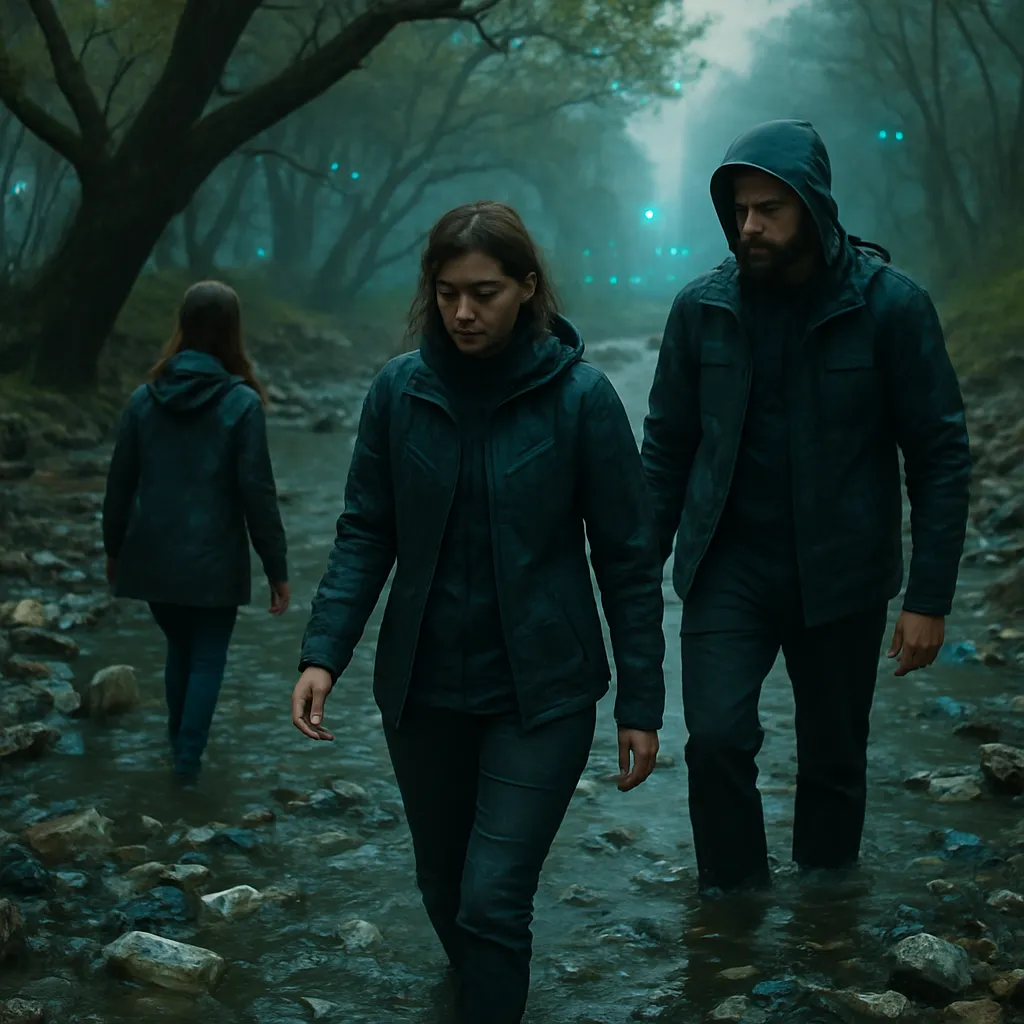 The dream features a group navigating through a stream, noting its pollution, suggesting a reflection on emotional or life issues.