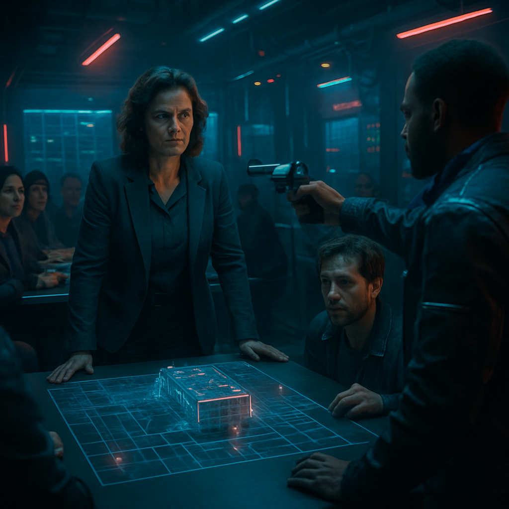 The dream involves a big project with many participants, both women and men, and a tense moment where someone almost gets shot with a revolver but doesn't.