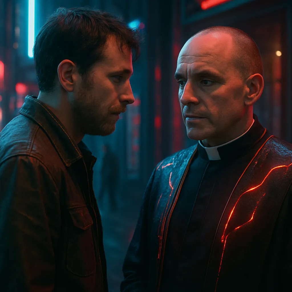 The dream involves a close relationship with a vulgar priest, who might represent a transformation of someone from the dreamer's life, indicating themes of transformation and spirituality.