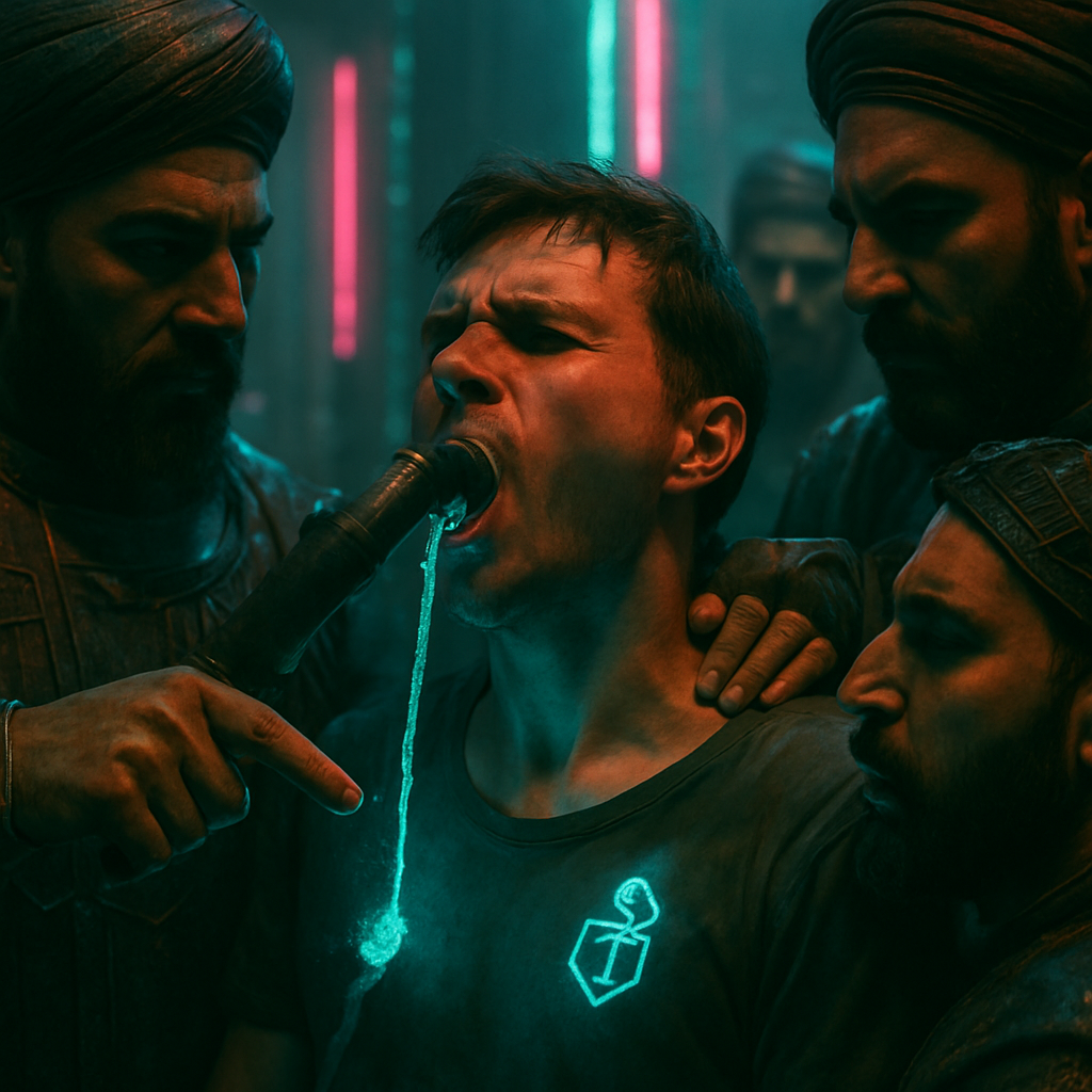 The dream involves Parthians taking control over the dreamer, branding them, and pouring something into the dreamer's throat, calling it 'indigestion.' This scenario results in the dreamer experiencing thirst and being advised to abstain from bathing.