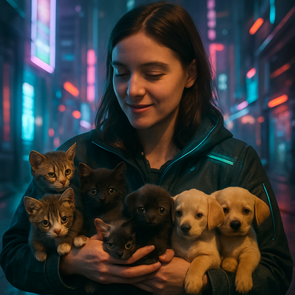 The dream involves being with Melanie, finding a litter of kittens and deciding to find them homes. The runt, named Olive, holds a special appeal. Later, the kittens transform into puppies.