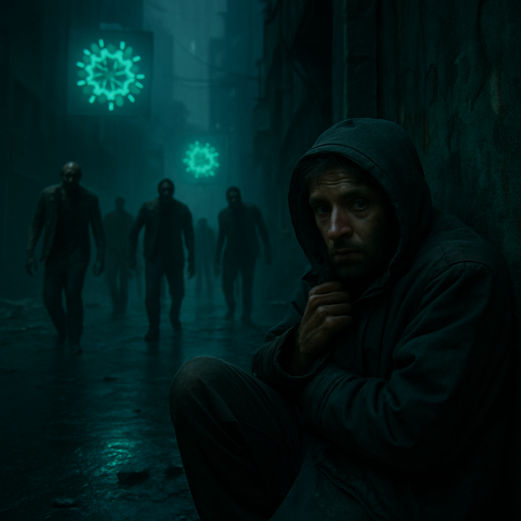 The dreamer found themselves homeless, hungry, and frightened in a world where coronavirus mutated everyone into zombies.