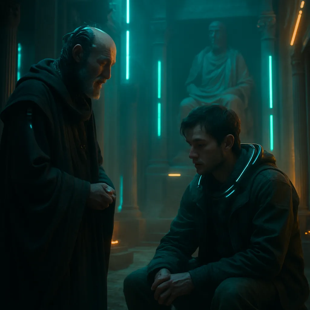 In a temple, the warden Asclepiacus advises that Zosimus needs to regain his strength.