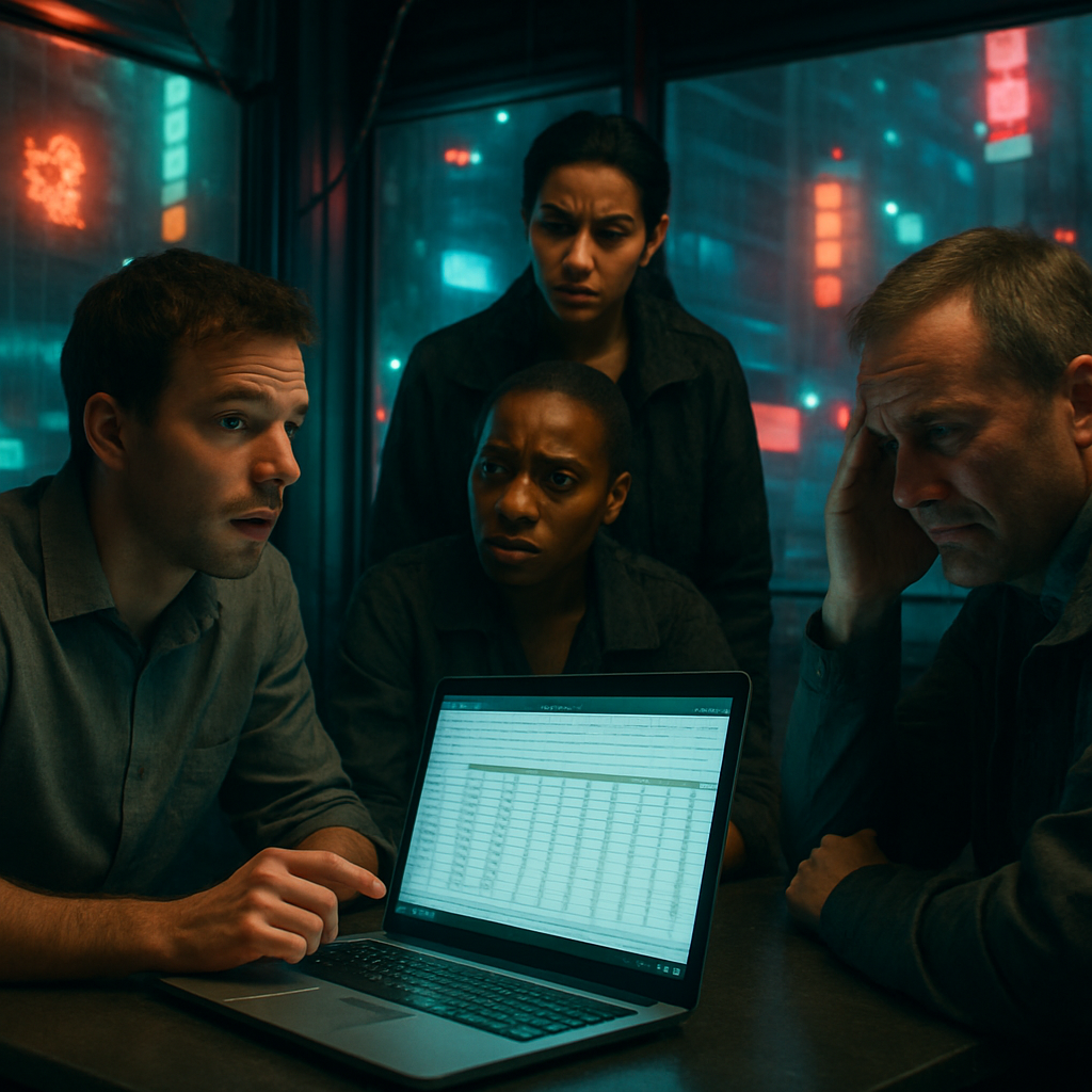 The dreamer attempts to help people manage a crisis using an excel spreadsheet, although others are resistant to this method.