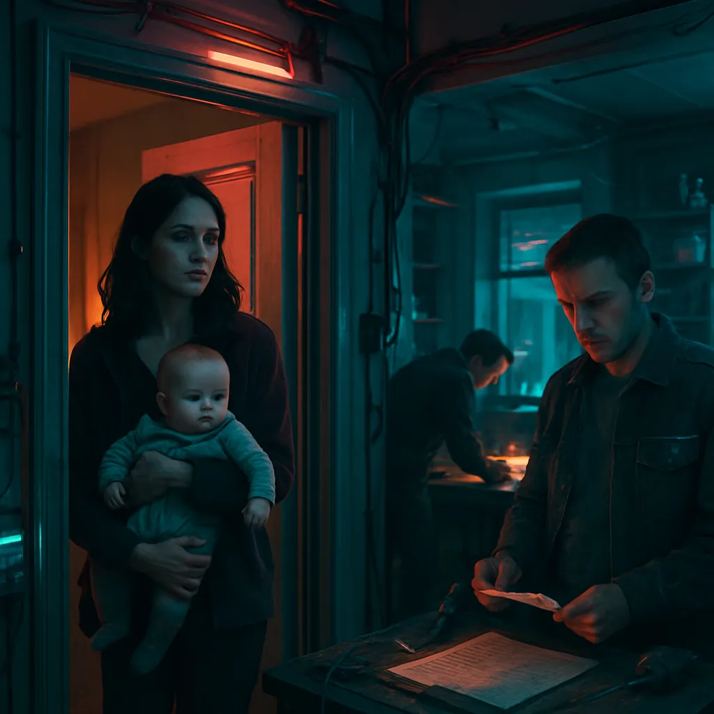 A dreamer is involved in energetic preparations inside a house. A central figure, a dark-haired woman, has a baby but then suddenly leaves, changing the dynamic. A man remains, and the dreamer feels disappointment as they continue to work with him.