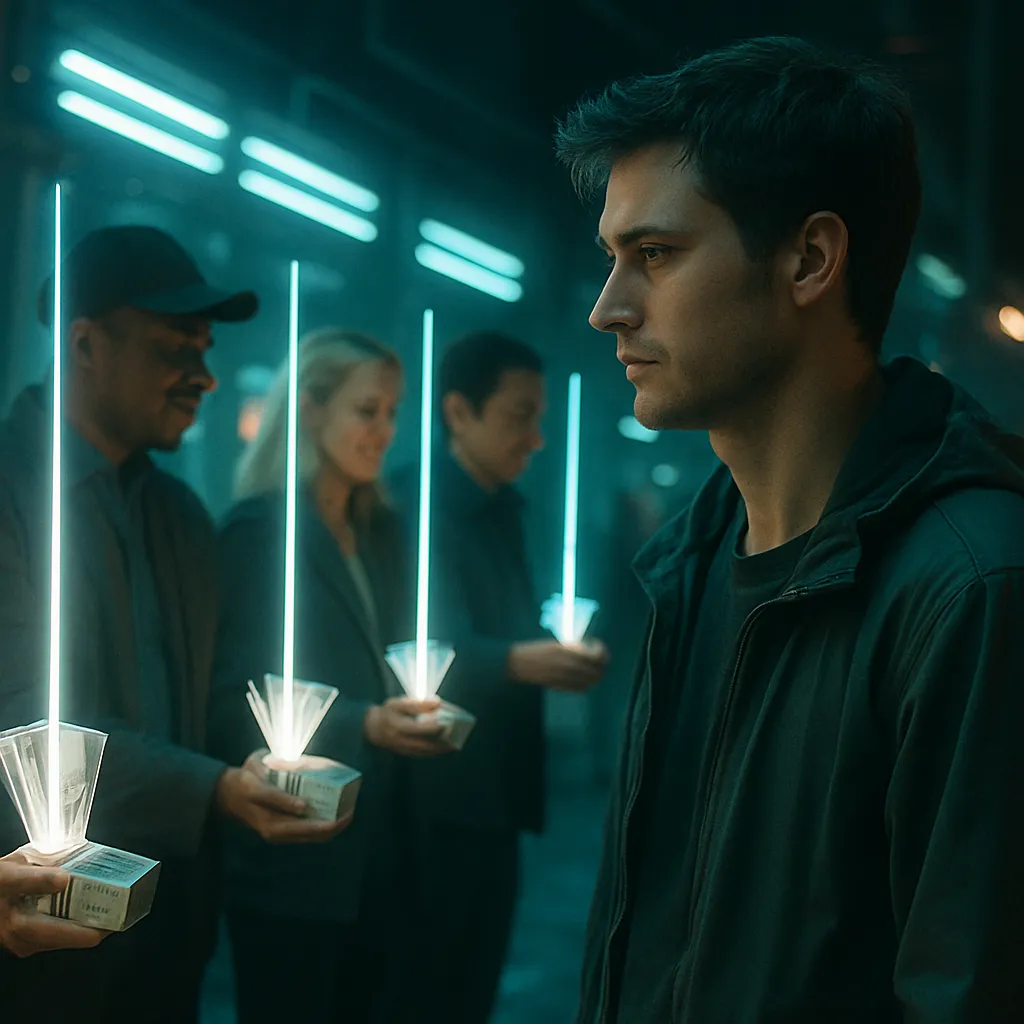 The dreamer observes people receiving gifts or grants of one thousand dollars, feeling detached as they're not the recipient. They note the gifts resemble thin white lines or spears.