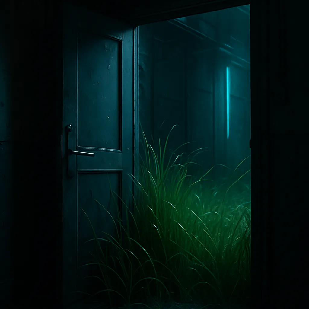 The dreamer finds themselves unable to close the door of their house due to overgrown grass which later disappears. It points to themes of exposure and temporary relief.