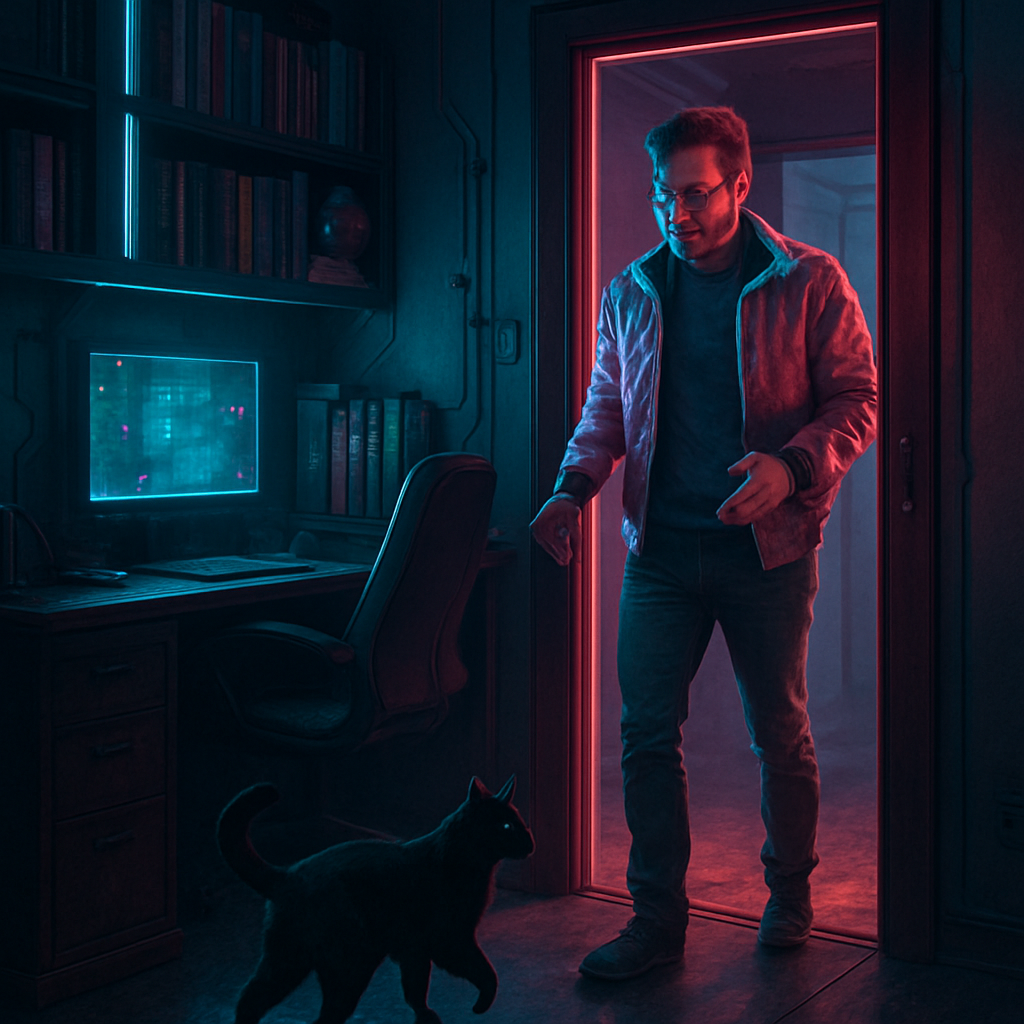 The dreamer is involved in social activities but worries about the implications of too much social interaction. Their cat, Phantom, runs out of the study but returns quickly, alleviating some concerns.
