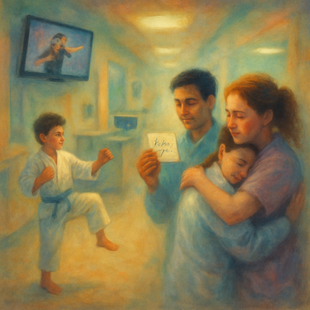 In a brighter, slightly altered version of their unit, the dreamer encounters a child patient obsessed with Karate, receives a note confessing affection from a security colleague, and reconciles with a burnt-out nurse by offering emotional support.