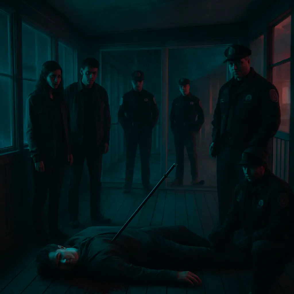 The dreamer finds Lucas murdered on a sun porch, struggles to process his death, and interacts with police and acquaintances about the event.