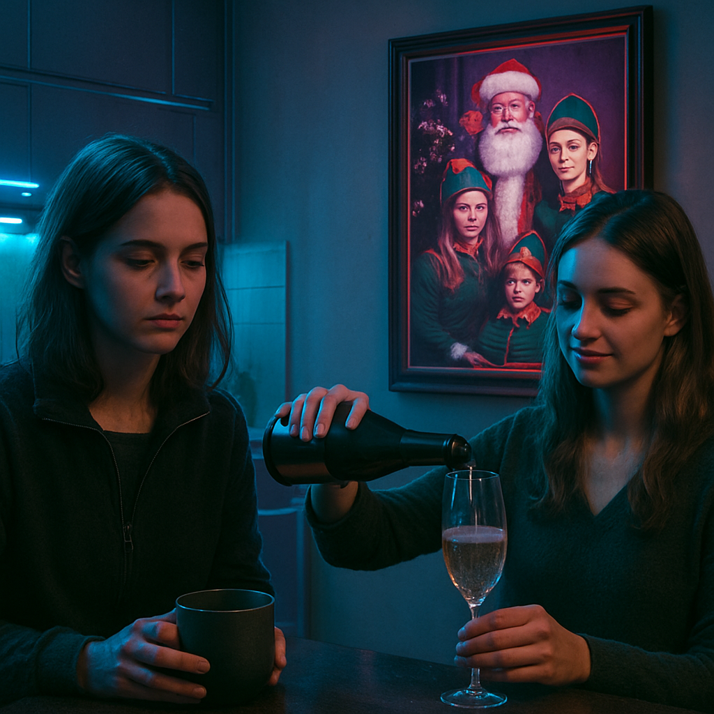 The dream involves a gathering where the dreamer and a friend, Emily, are sharing champagne. The dreamer is disappointed with the glass offered. Later, the dreamer reflects on an image of the sister, Anne, and feels a sense of comparison or exclusion.