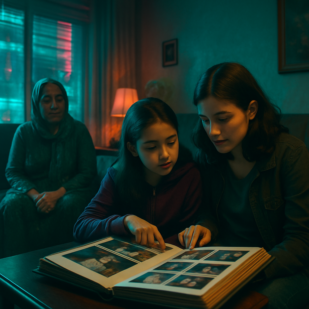 The dreamer is at Omar's mother's house with Omar's family and others. Omar, who is not noticed by others, asks the dreamer to show his daughter a photo album from the dreamer's house. The dreamer and Omar's daughter discuss his past as they look through the album.