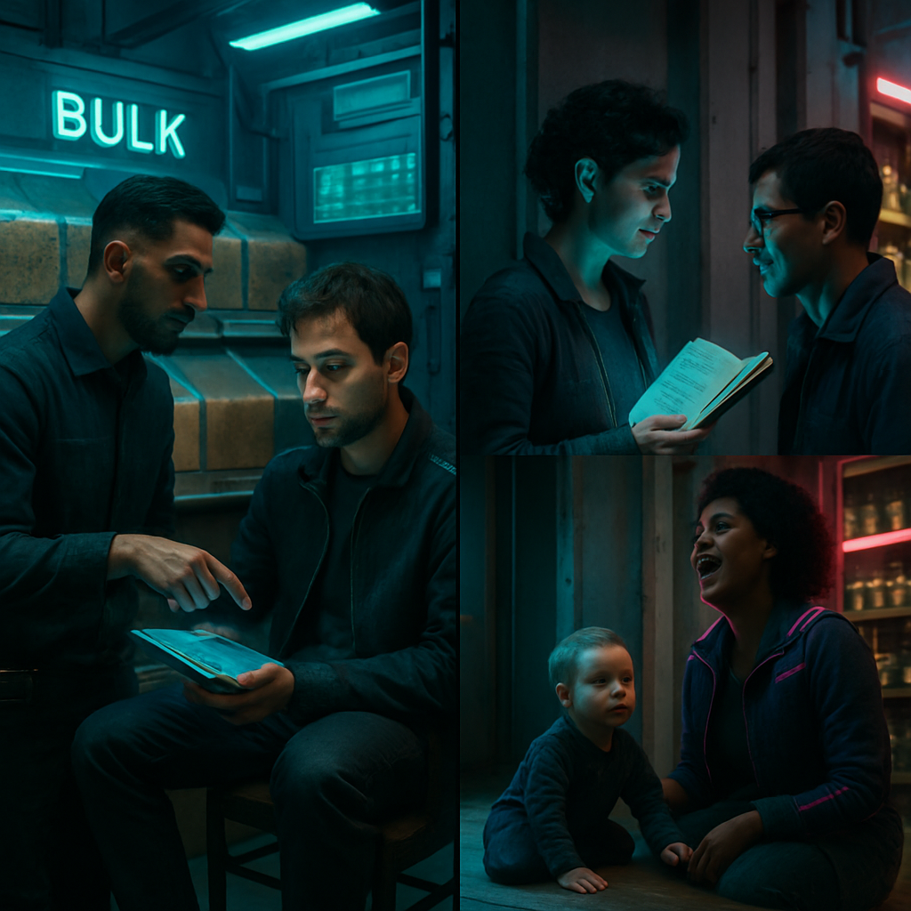 The dream takes place in various familiar settings, where the dreamer attempts to train a colleague, engages in telepathic communication, and experiences a deep emotional interaction with a baby. The dream concludes with an inclusive, joyful scene of singing at the co-op.