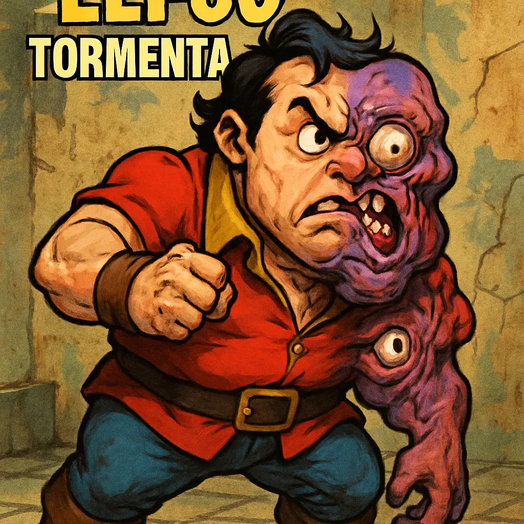 The dream involves an RPG image of a Lefou character touched by the Tormenta, exhibiting a deformity in their bica. This encapsulates themes of transformation, identity struggle, and external influences.