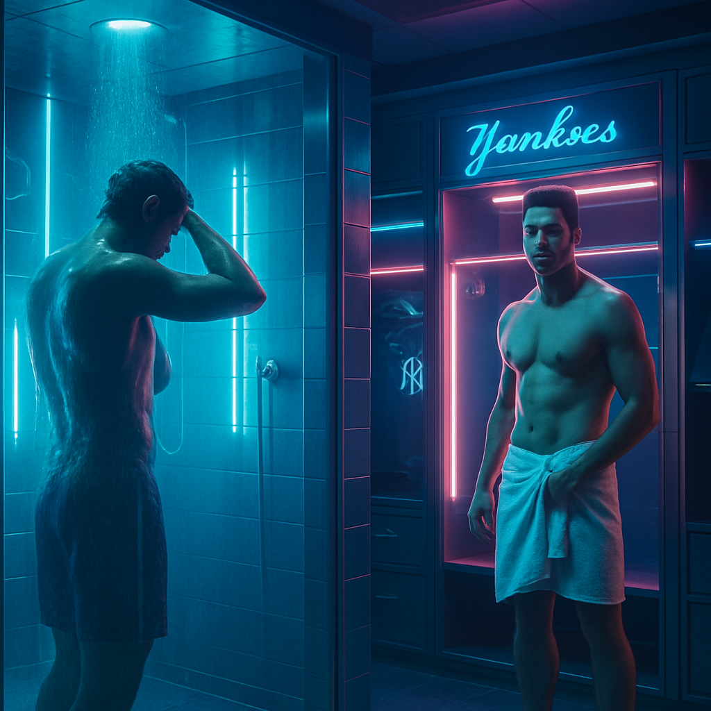 The dreamer was showering in the locker room at Yankee Stadium and noticed a player stepping out in just a towel.