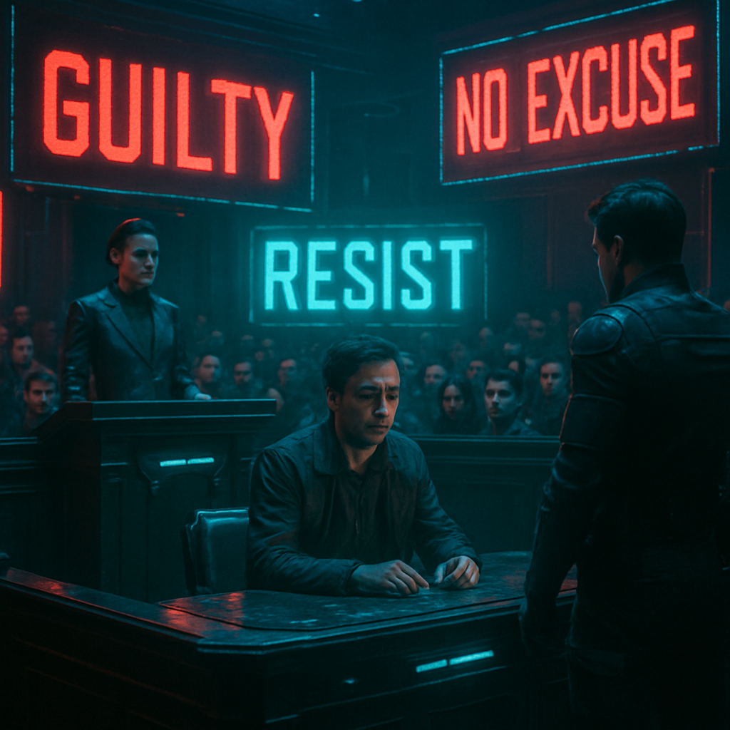 The dream depicts a scenario where individuals are being unfairly judged in the court of public opinion, highlighting resistance to dissenting voices.