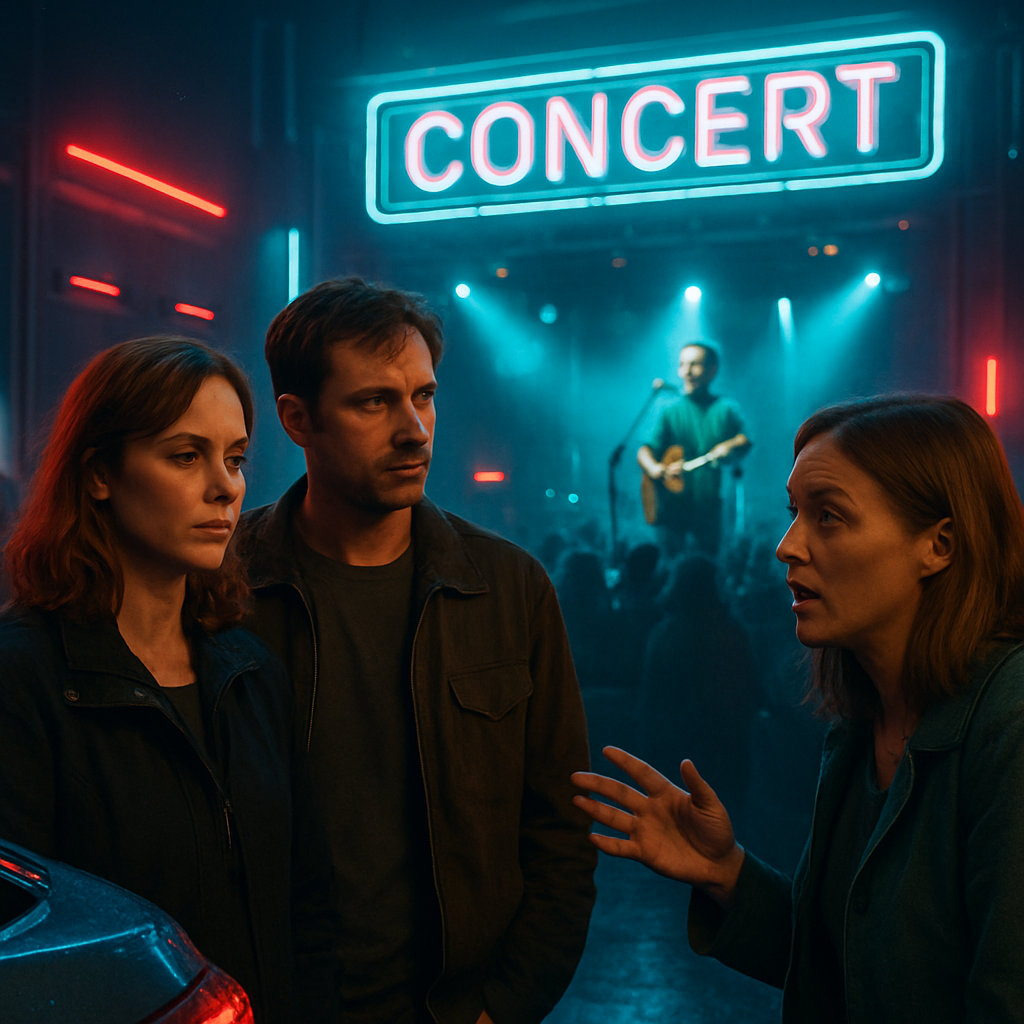 The dreamer drives to a nighttime concert with an ex-boyfriend where her late husband is performing. A woman named Dawn Jo interacts with the dreamer, expressing concern upon learning the dreamer is Caleb's wife. The dream is reflective with elements of the afterlife.