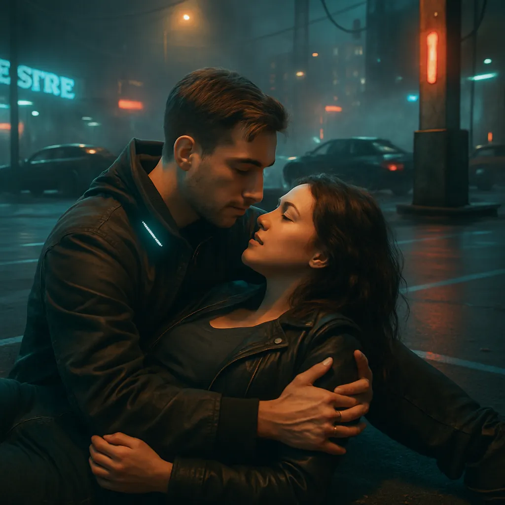 The dreamer and Peter are lying in a parking lot, experiencing intimacy while discussing the readiness to 'birth' something together, amid feelings of chaos.