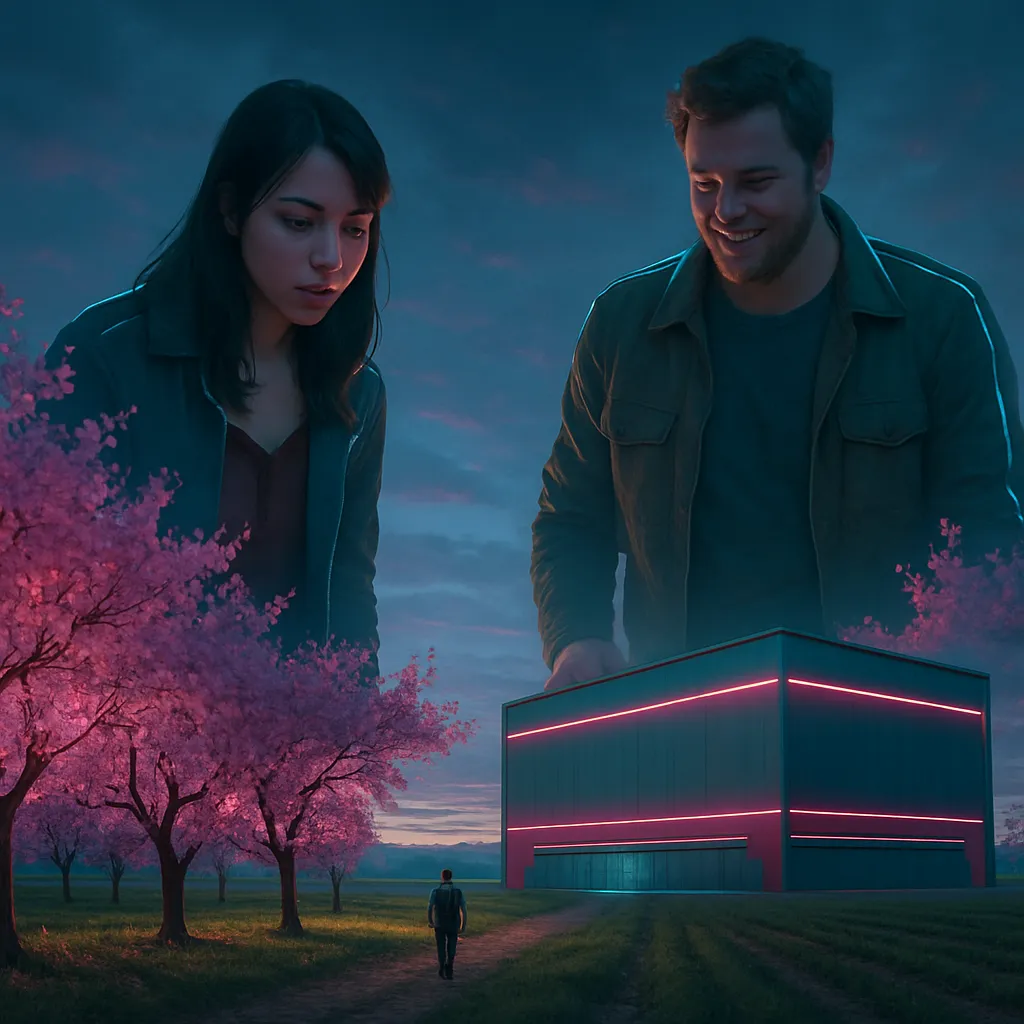 The dream involves April and Andy as giants checking out someone's farm with cherry trees, a massive building with varying colors, and the dreamer walking towards water.