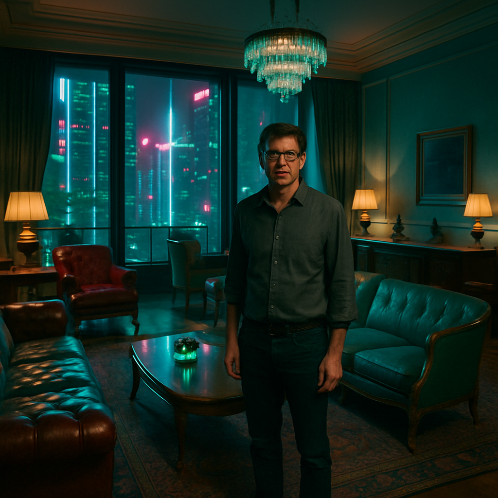 The dream involves visiting an acquaintance, Dan R, at his large, opulently furnished apartment, which the dreamer recalls from a time it was empty.