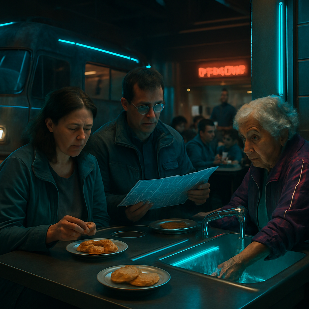 The dream features the dreamer visiting a familiar, dream-version of Esalen with her husband and an elderly lady in an RV. Concerns arise over navigation and fitting in, as well as indulgence in prohibited bannocks. The theme of change is seen in the ever-evolving setting. Potentially relevant family dynamics emerge with a faulty sink.