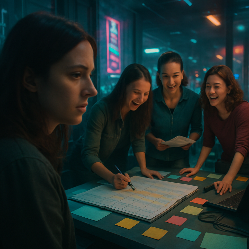 The dream features a group of women who are organized, happy, and energetic, serving as a comparison to the dreamer's current state.