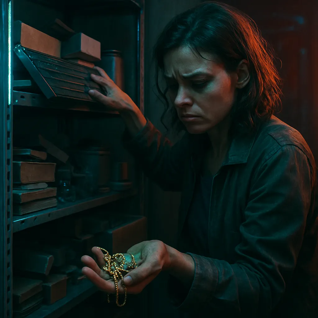 The dreamer tries to organize items on a shelf but struggles, ending with a focus on jewelry.