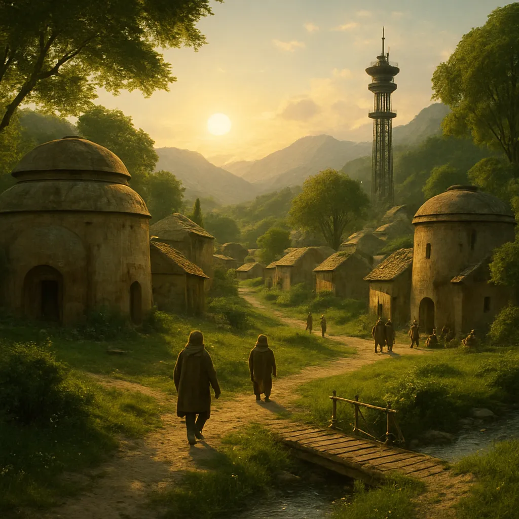 The dreamer envisions a beautiful, peaceful village, symbolizing a desire for harmony and community.