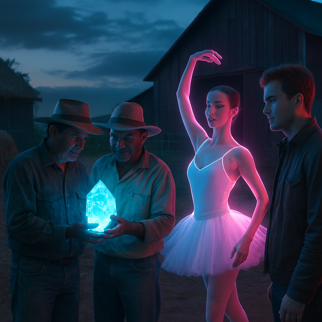 The dream revolves around a return to a farm where unconscious desires are unearthed through a mysterious crystal, affecting Mexican laborers. Meanwhile, a ballerina becomes an object of external attraction, dealing with inner self-awareness and concerns about appearance.