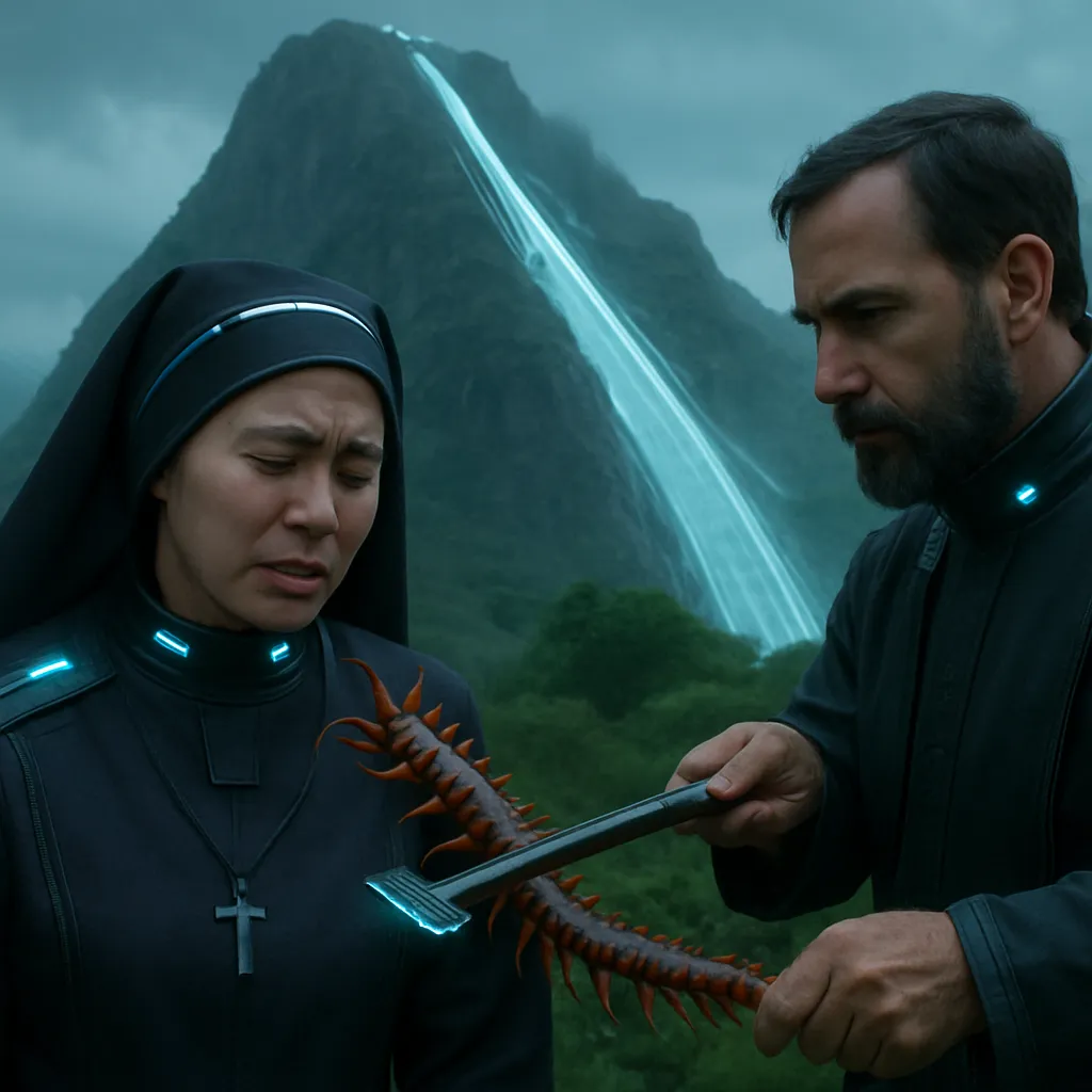 The dream involves a water flume on a mountain, a centipede stinging a nun, and attempts to deal with the bug by a priest and the dreamer.