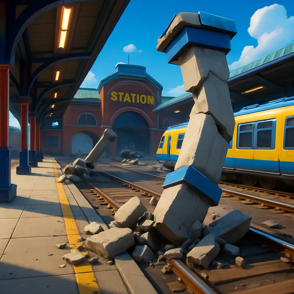 The dreamer sees their familiar train station, but the pillars collapse, suggesting feelings of unsupportiveness or transition.