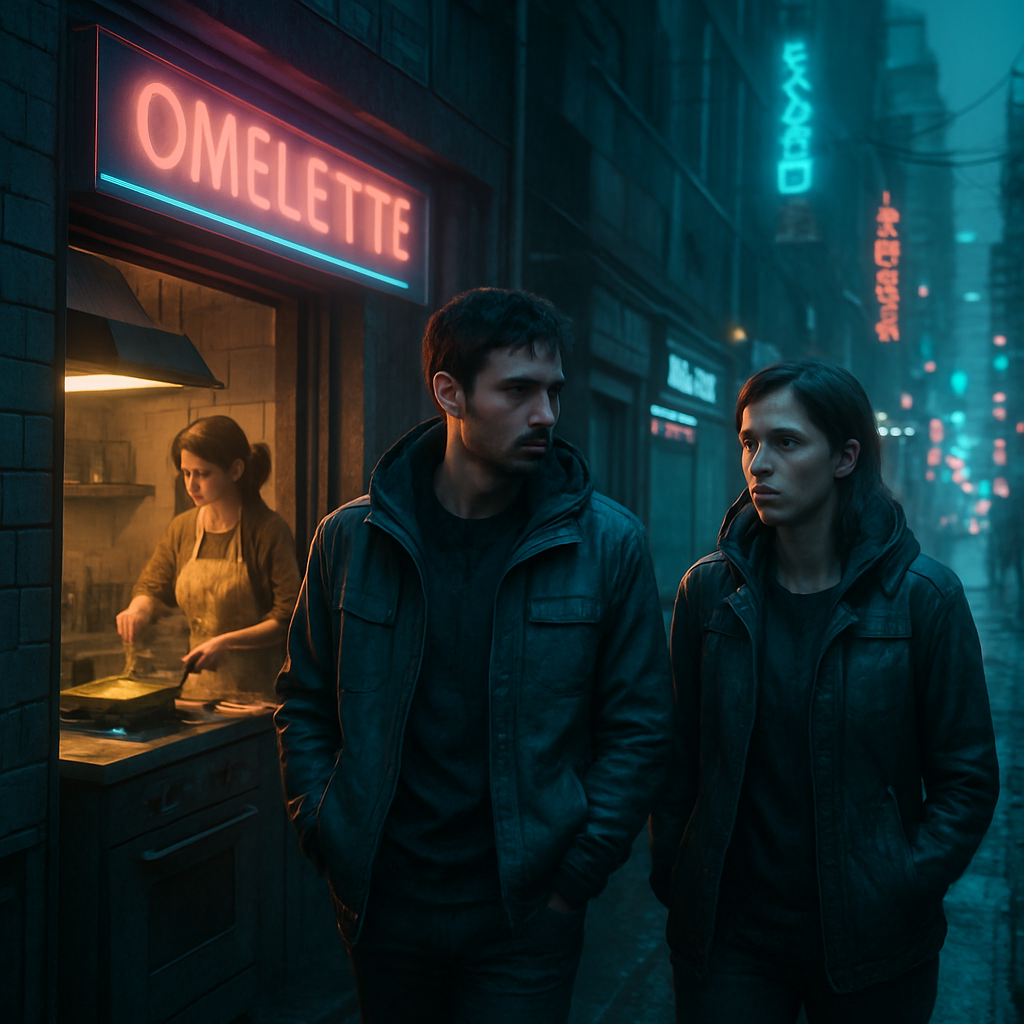 The dream involves a scenario where the dreamer, Caine, and Kathryn are hungry. While the dreamer volunteers to cook omelettes, Kathryn insists on cooking them her way. Disagreeing, the dreamer and Caine walk down the street, discussing their preference for autonomy in decision-making.