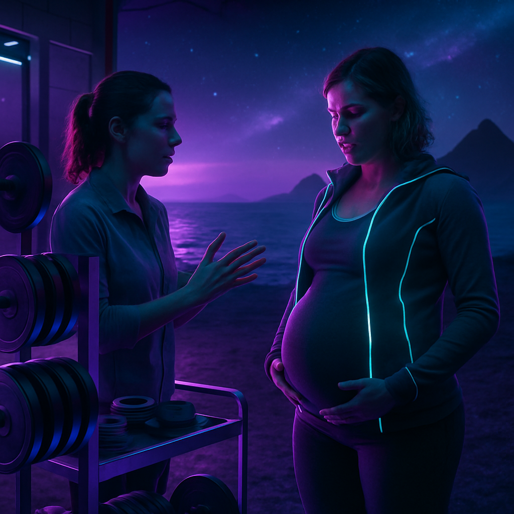 The dreamer was with their friend Heidi, who was pregnant, at a gym where they sorted weights onto a purple cart. Later, they were on an island, assisting Heidi with breathwork for childbirth, reflecting themes of transformation and support.