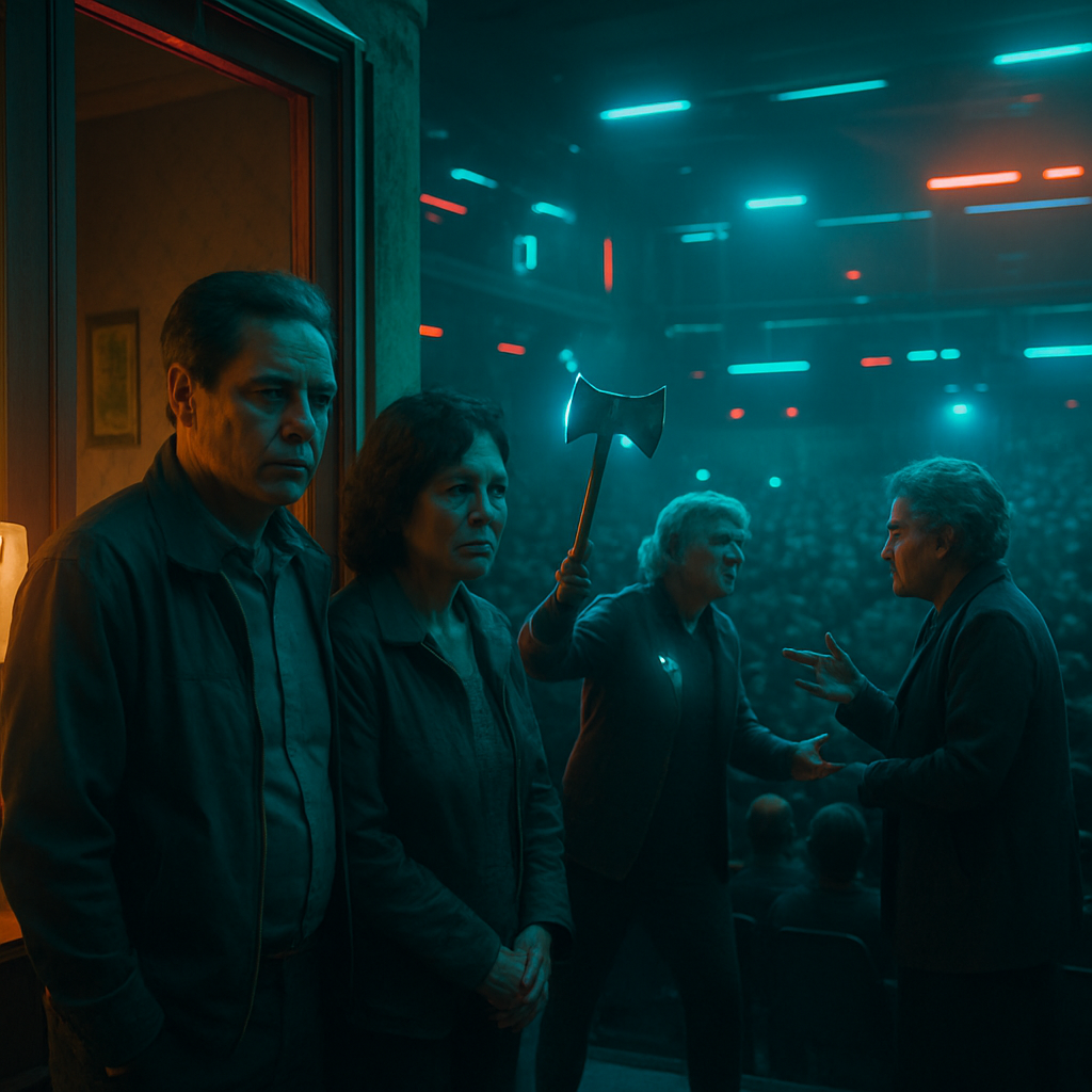 The dreamer is involved in a scheme to trick others and steal from a house, while also witnessing a minor conflict in a public audience setting.