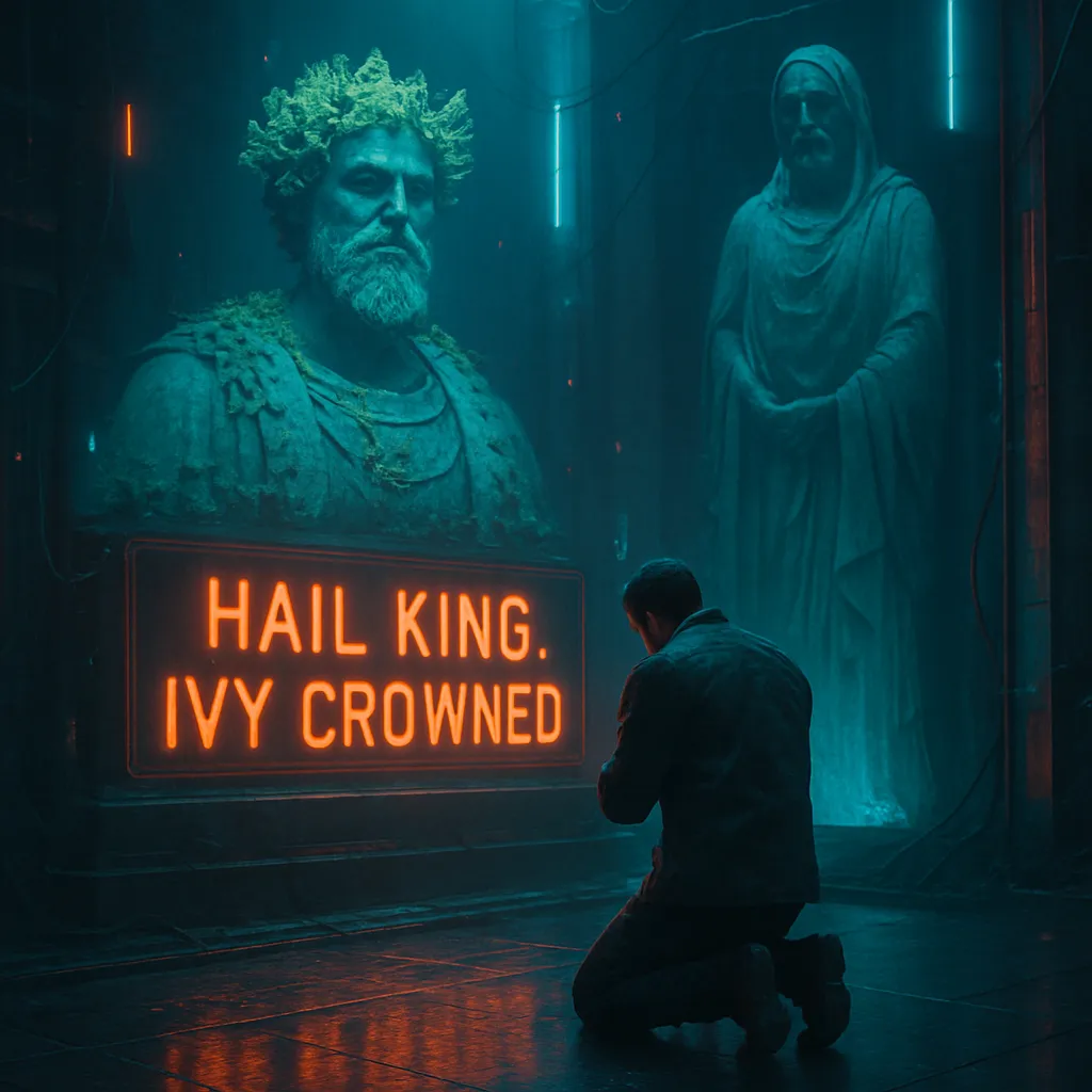 The dream involves singing about a crowned king and engaging in a reverent act towards a deity known as the Lysian God.