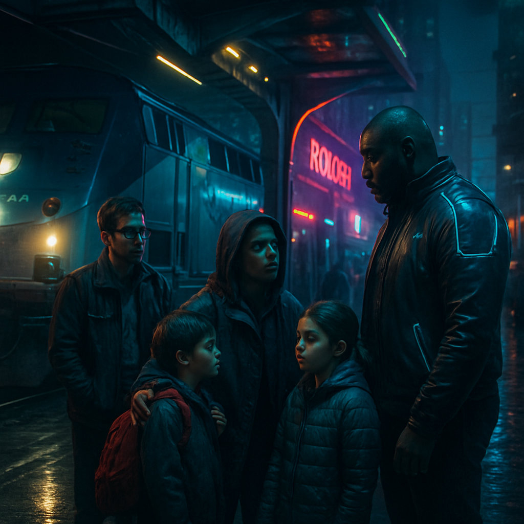 The dreamer navigates through train stations and city streets with their children, facing challenges in travel and parenting, while encountering friends who offer advice.