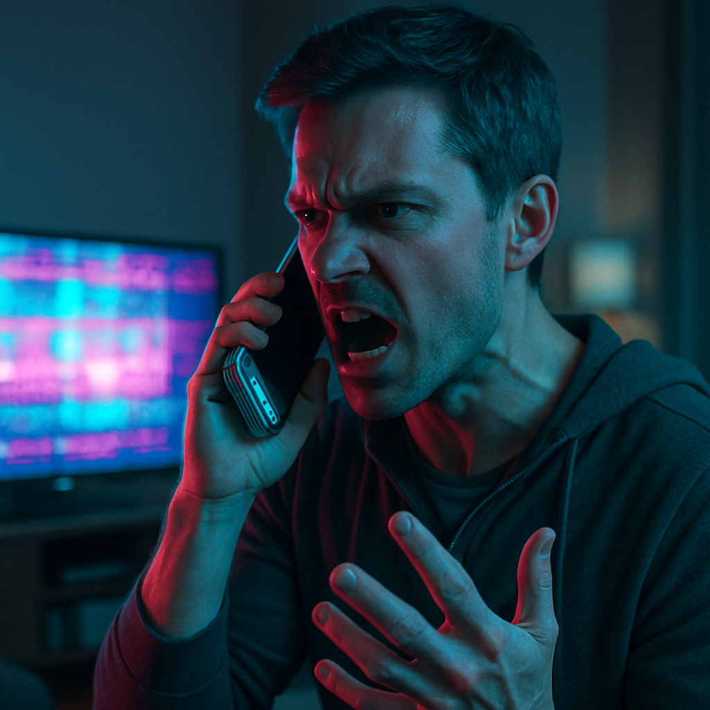 The dreamer was on the phone with Rory, expressing uncharacteristic anger about TV noise.