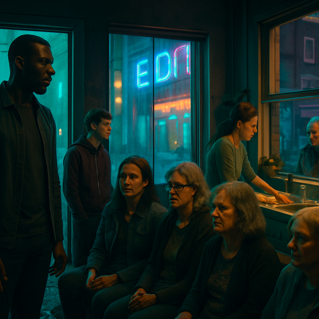 The dreamer recalls a situation where they are at a retreat discussing racism with friends and family. A tall black man and their friends symbolize the dreamer's engagement with anti-racism work. They later clean a messy kitchen, navigate dog poop outside, and face an antagonistic figure while leaving.