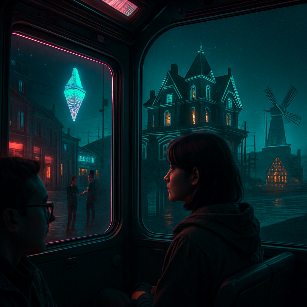 The dreamer sees themselves as a passenger in a vehicle, eventually arriving at a mansion they explore, discovering a past connection. They deal with decisions around ice cream and witness town renovations before returning home, envisioning future joy.