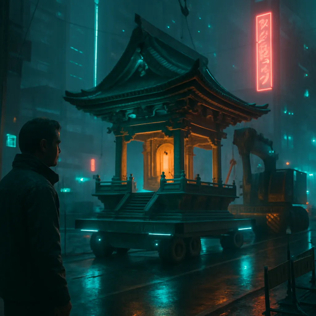 A shrine was being built at a certain place. Someone urged the dreamer to associate with it, but then it was moved to another place.