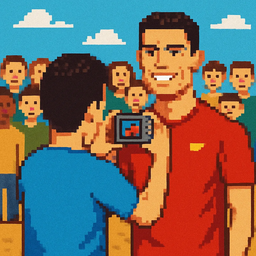 The dream involves taking a photo with Cristiano Ronaldo (CR7) in the presence of people, possibly to see if this experience was achieved or recognized by the group.