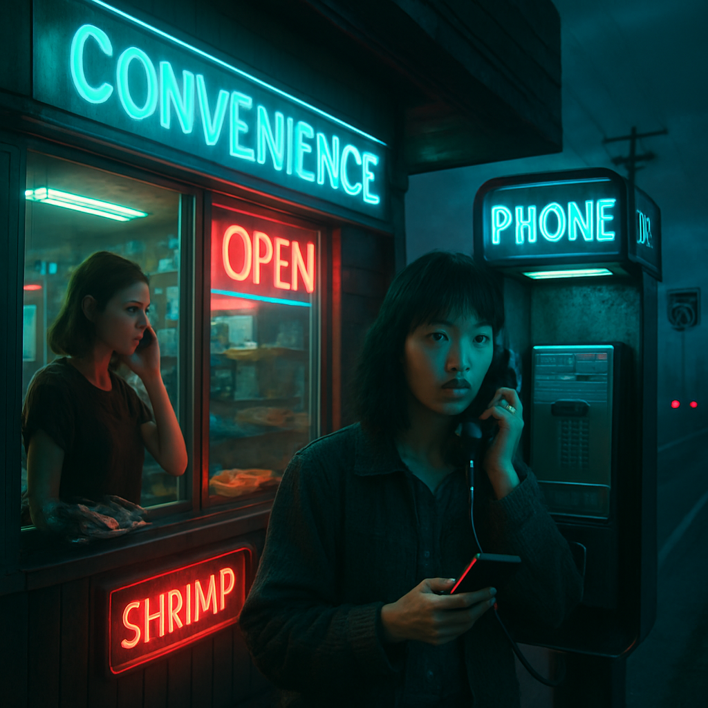 The dream involves driving down route 30, a stop at a convenience store, and an attempt to call a friend, Aiko. The dreamer feels frustration as the girl in the store is on a phone call, and decides to purchase shrimp and use a pay phone outside.
