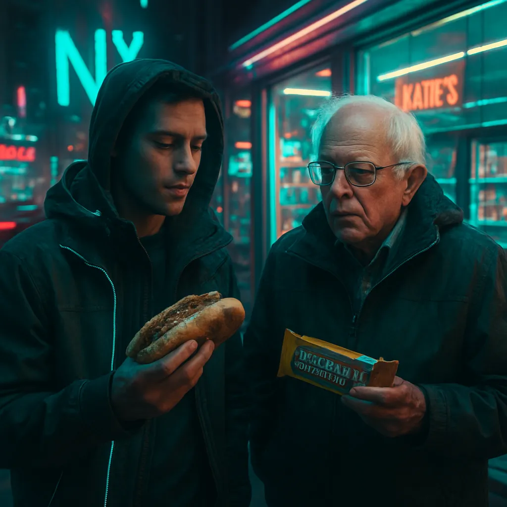 The dream involves a journey to New York with a companion who transforms from Steve to Bernie, a visit to a store for food, and an insatiable hunger in the car.