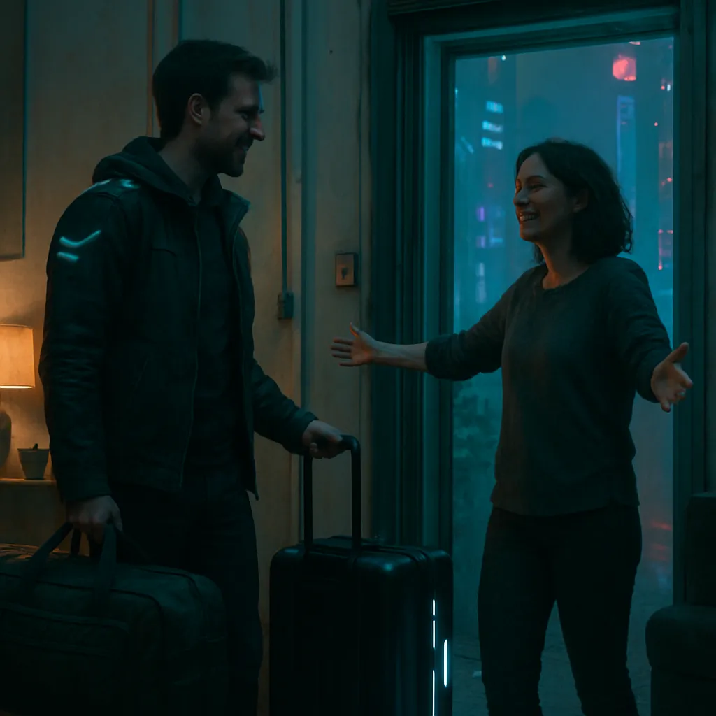 The dream involves a reunion with Val, who is returning home with bags after a trip. It symbolizes reconciliation, emotional baggage, and a return to comfort.