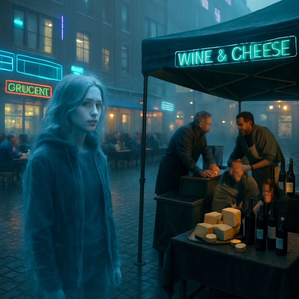 In a university setting, the dreamer navigates social spaces without feeling connected, often like a ghost, while observing others. Encounters involve a wine and cheese event, where the dreamer abstains due to allergies, followed by helping someone clean while listening to their troubles without emotional involvement. The dream concludes with a sense of rearranging thoughts or emotions.