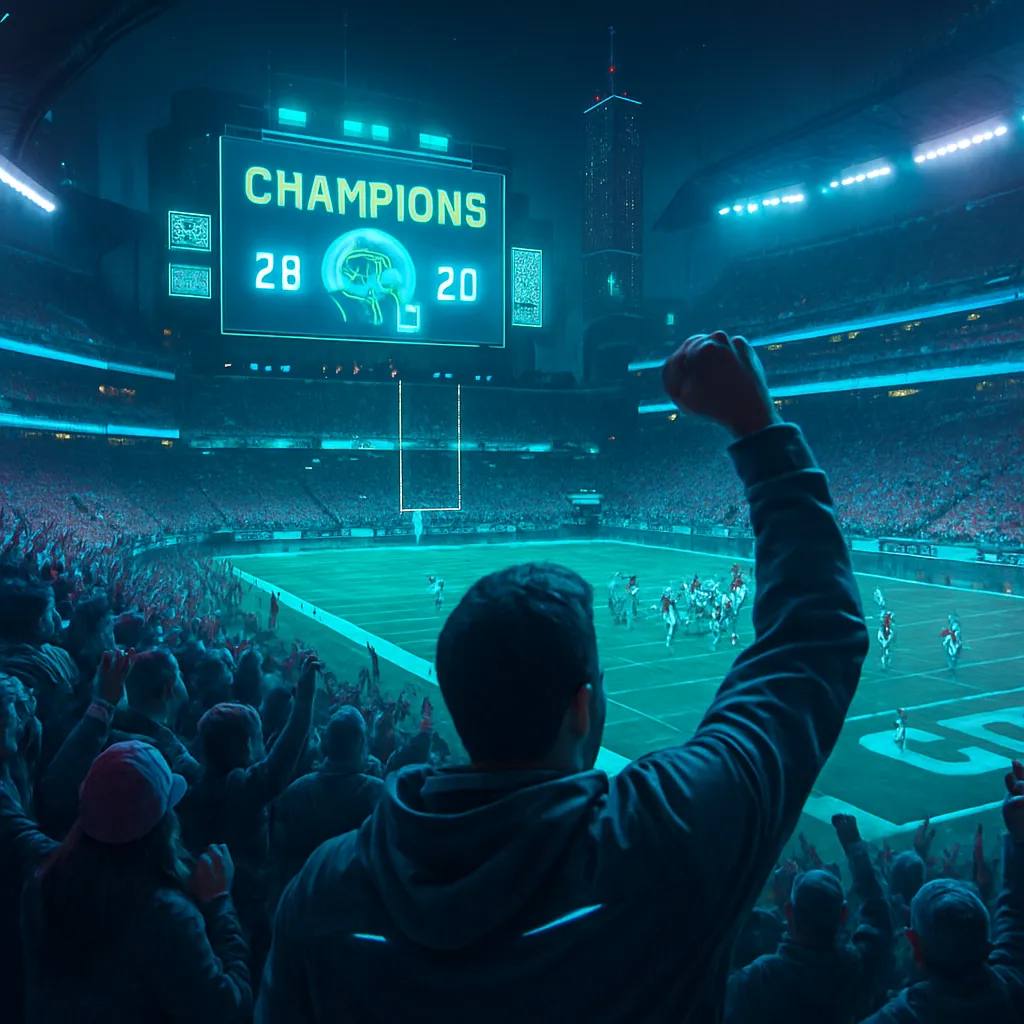 The dreamer attended a college football game and cheered on their team to a championship victory.
