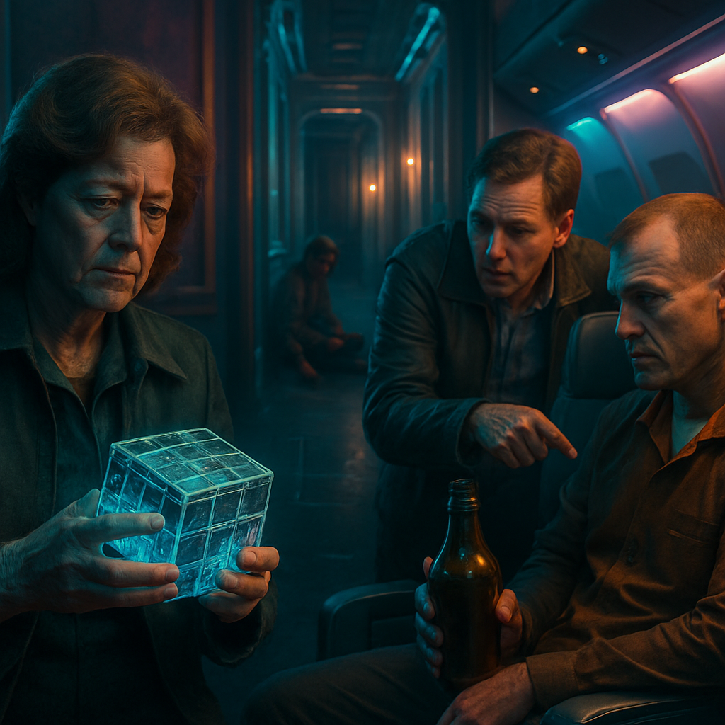 The dream involves helping Bernadette with a cube, encountering a woman with a brown liquid for baseball bats, walking in a mansion hallway, helping a slumped woman, being told by Bud about being in the wrong seat on an airplane, and a bad guy giving up for his crimes.