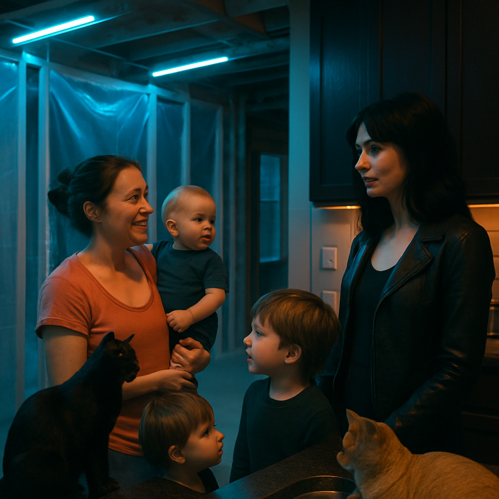 The dream involves a house under construction, interacting with children, and a mysterious woman complimenting the dreamer's hair.