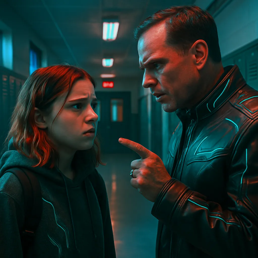 The dreamer finds themselves in a usual school setting where an authority figure addresses them with a condemnatory attitude, using 'Girl' instead of their name, leading to feelings of confusion, anger, and hurt.
